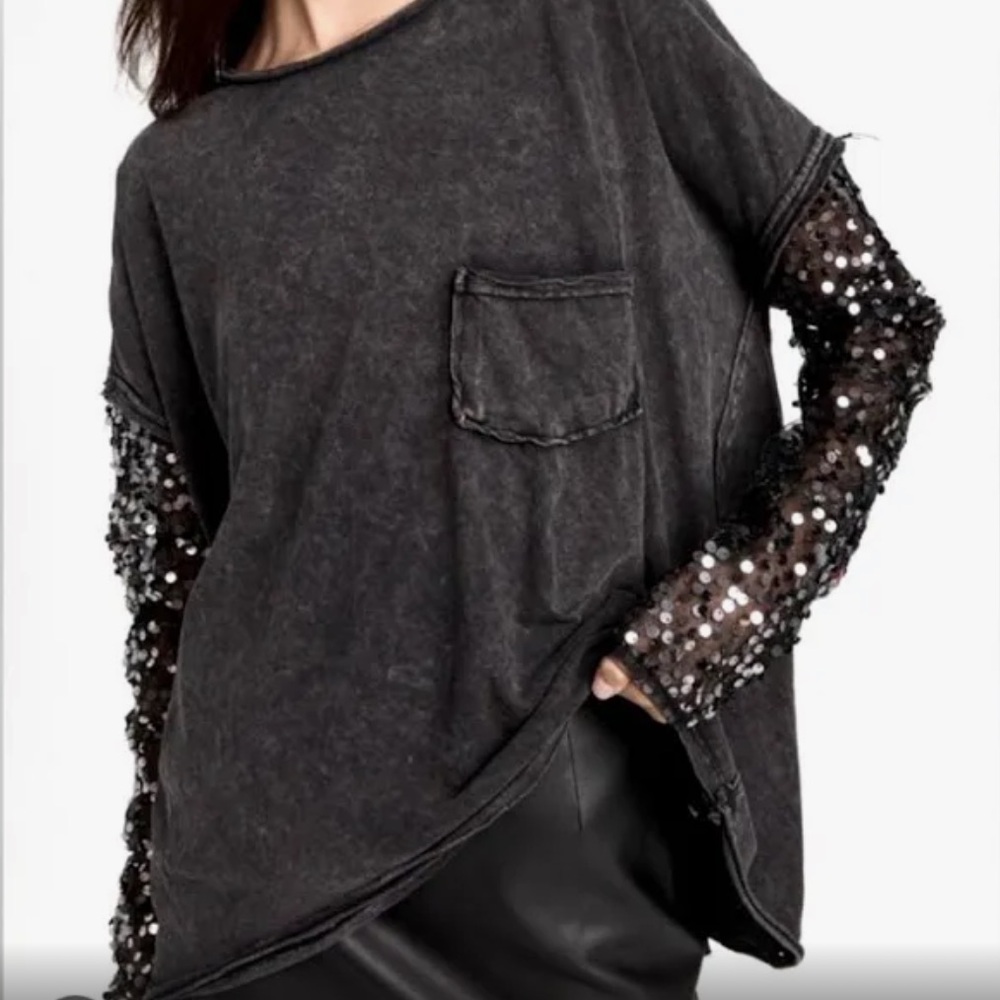Free People Tops | Celine Tee Free People Black